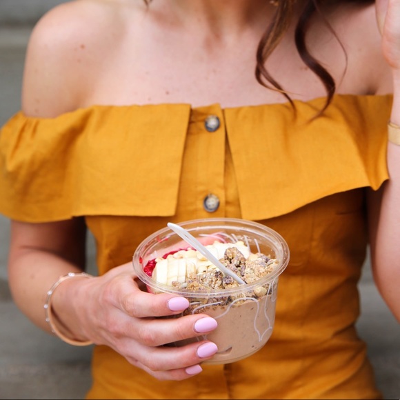 EXPRESS Goldenrod Linen Dress - Picture 3 of 5